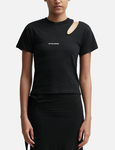 Shop Ottolinger Cutout T-shirt In Black