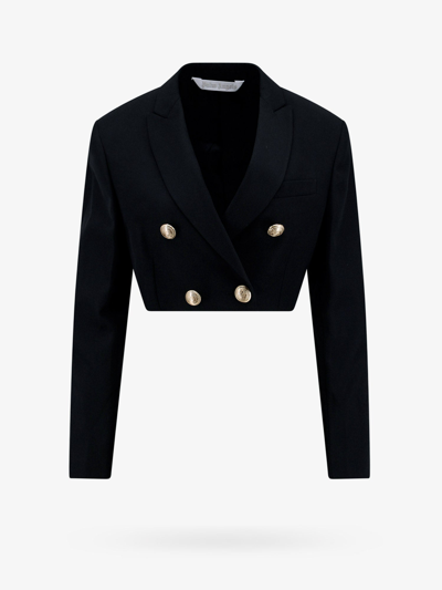 Palm Angels Black Polyester Blend Boyfriend Blazer In Black