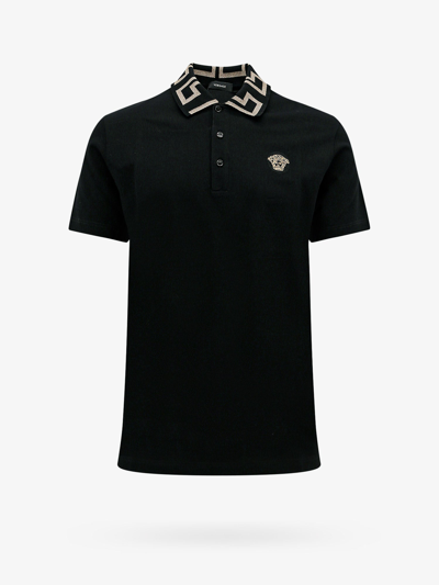 Shop Versace Polo Shirt In Black