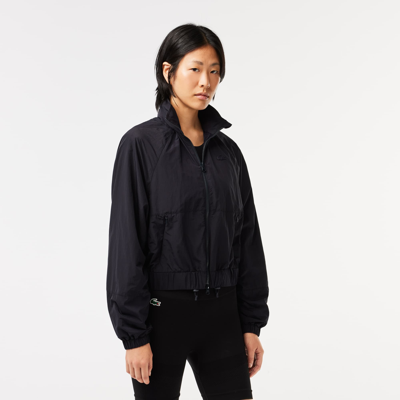 Shop Lacoste Women's Short Zip-up Jacket - 36 In Blue