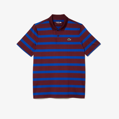 Shop Lacoste Men's Striped Golf Polo - S - 3 In Red
