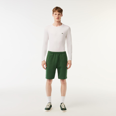 Shop Lacoste Fleece Shorts - L - 5 In Green