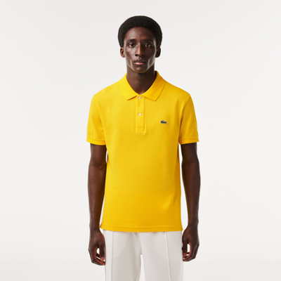 Shop Lacoste Men's Slim Fit Petit Piquã© Cotton Polo - L - 5 In Yellow