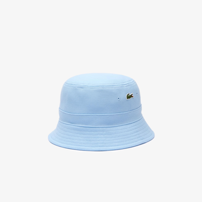 Shop Lacoste Unisex Organic Cotton Bucket Hat In Blue