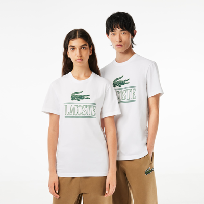 Shop Lacoste Unisex Regular Fit Heavy Cotton Jersey T-shirt - Xs In White