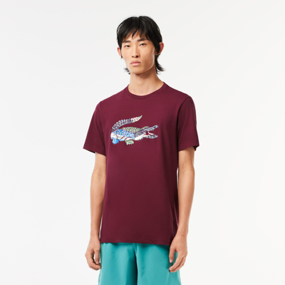 Shop Lacoste Men's Sport Cotton Jersey T-shirt - Xl - 6 In Red