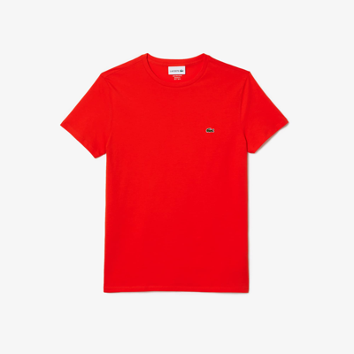 Shop Lacoste Men's Crew Neck Pima Cotton Jersey T-shirt - 3xl - 8 In Orange