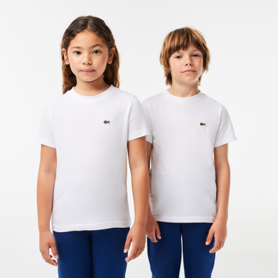 Shop Lacoste Kids' Plain Cotton Jersey T-shirt - 5 Years In White