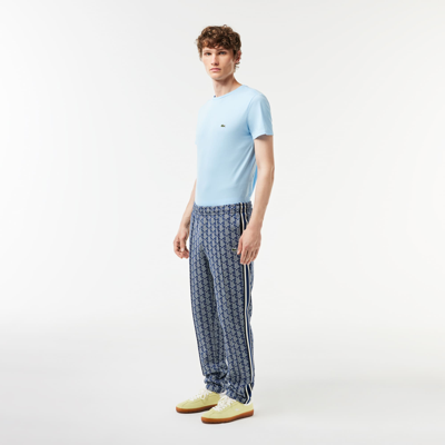 Shop Lacoste Paris Monogram Jacquard Sweatpants - M - 4 In Blue