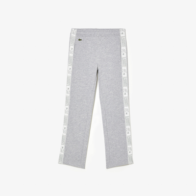 Shop Lacoste Kids' Fleece Cotton Sweatpants - 8 Years In Grey
