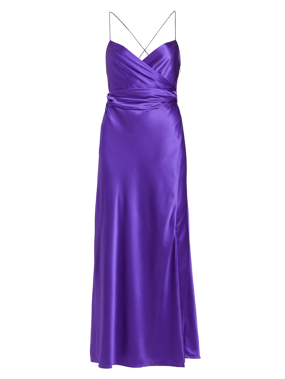 Shop The Sei Women's V-neck Wrap Silk Gown In Violet