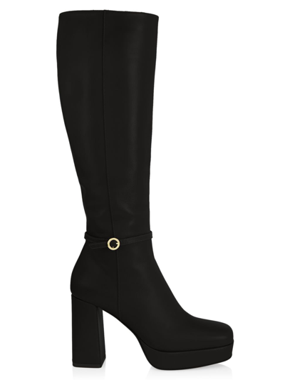 Shop Gianvito Rossi Women's Moreau Leather Knee-high Boots In Black