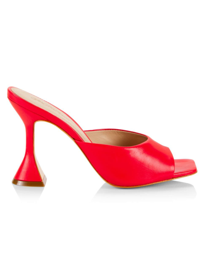 Shop Saks Fifth Avenue Women's Collection 97mm Leather Mules In Red