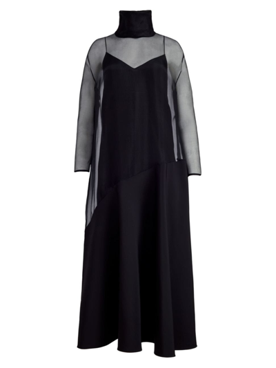 Shop Khaite Women's Bellamy Silk Maxi Dress In Black