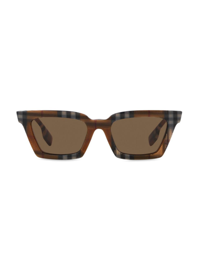 Shop Burberry Women's Briar 52mm Cat Eye Sunglasses In Dark Brown