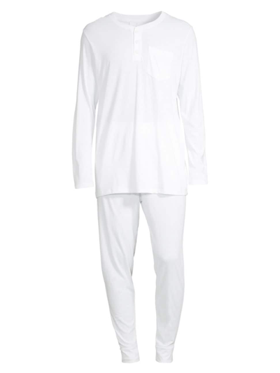 Shop Cosabella Men's 2-piece Bella Henly Pajama Set In White