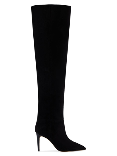 Shop Paris Texas Women's Over-the-knee Suede Stiletto Boots In Black