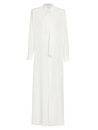 Shop Wardrobe.nyc Women's Scarf Neck Silk Maxi Dress In White