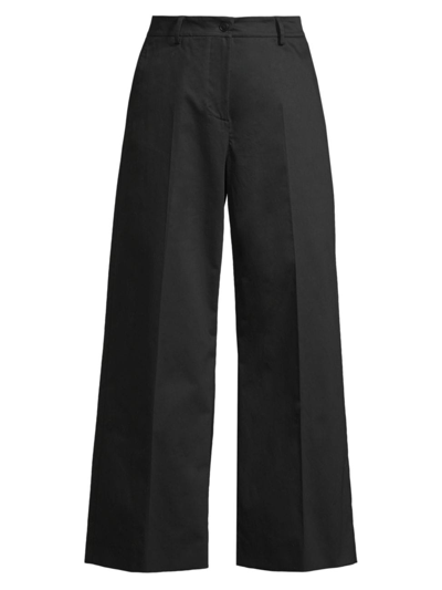 Shop Weekend Max Mara Women's Urial Cropped Wide-leg Trousers In Black