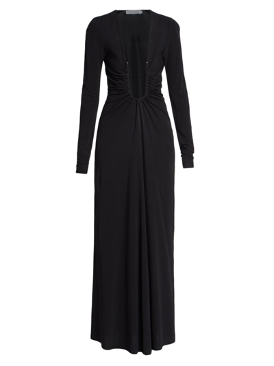 Shop Christopher Esber Women's Arced Palm Knit Maxi Dress In Black