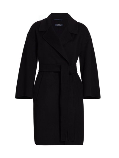 Shop Max Mara Women's Africa Belted Doppio Coat In Black