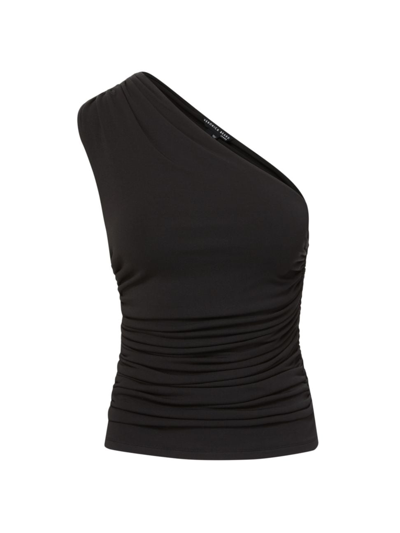 Shop Veronica Beard Women's Aziza One-shoulder Top In Black