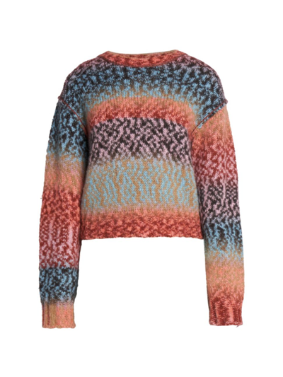 Shop Acne Studios Women's Krusilla Pixel Gradient Sweater In Brown Blue Multi