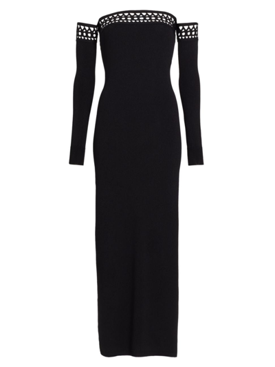 Shop Alaïa Women's Vienne Strapless Cut-out Maxi Dress In Black