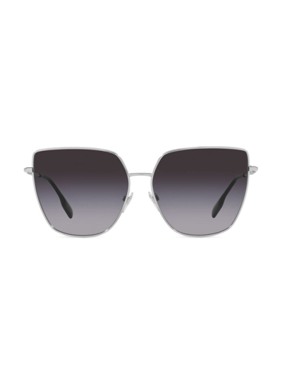 Shop Burberry Women's Alexis 61mm Asymmetric Sunglasses In Grey Flash