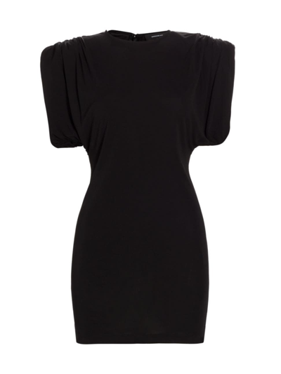 Shop Wardrobe.nyc Women's Gathered-cap Sleeve Sheath Minidress In Black