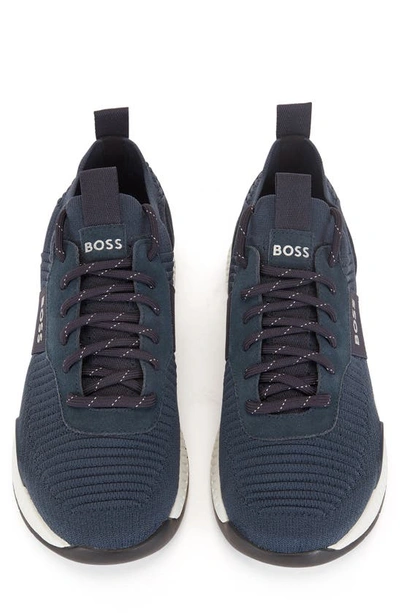 Shop Hugo Boss Titanium Sneaker In Dark Blue