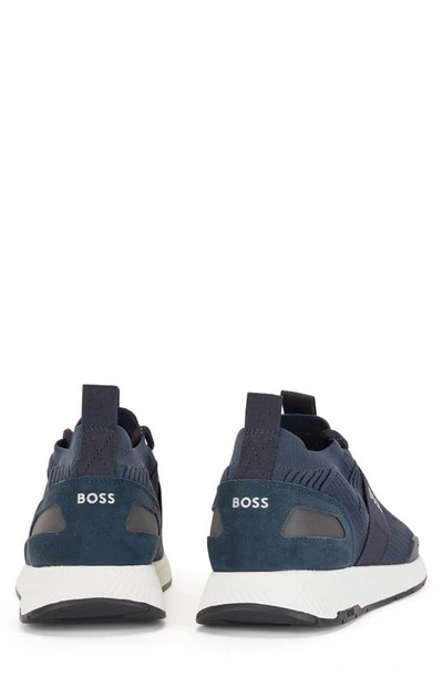 Shop Hugo Boss Boss Titanium Sneaker In Dark Blue