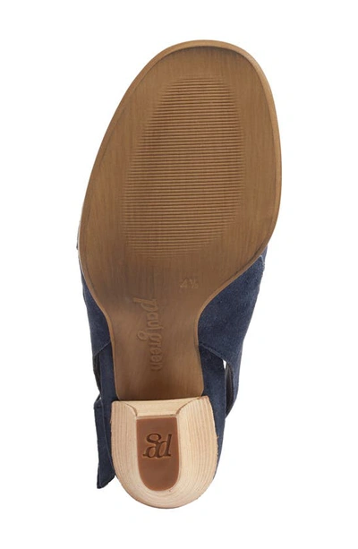 Shop Paul Green Cayanne Peep Toe Sandal In Ocean Metallic Nubuck Leather
