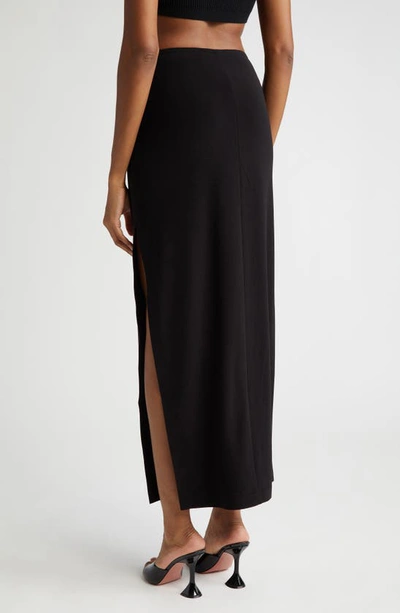 Shop Norma Kamali Side Slit Skirt In Black