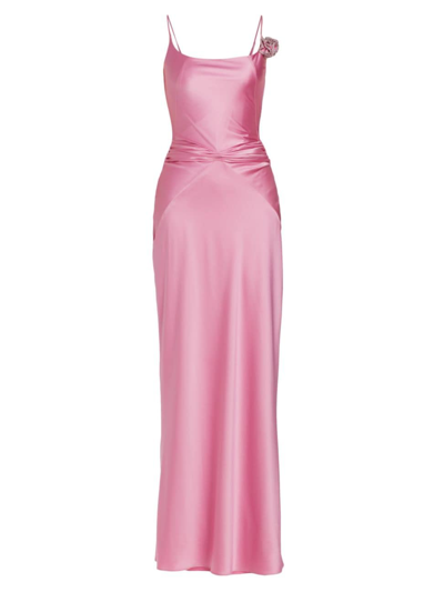 Shop Mach & Mach Women's Silk & Crystal-appliqué Gown In Pink
