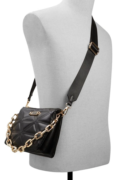 Shop Aldo Rhilikinn Quilted Faux Leather Crossbody Bag In Black