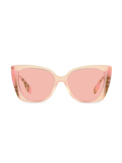 Shop Burberry Women's Meryl 54mm Cat-eye Sunglasses In Pink