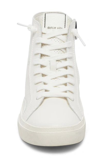 Shop Dolce Vita Zohara High Top Sneaker In White Perforated Laether