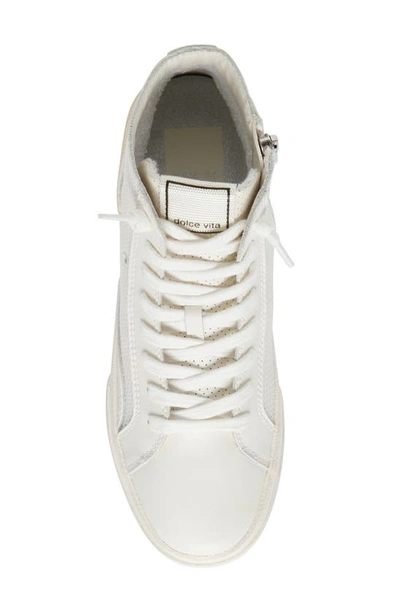 Shop Dolce Vita Zohara High Top Sneaker In White Perforated Laether
