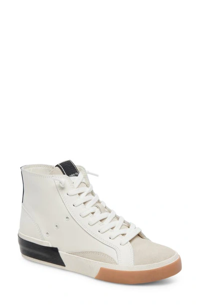 Shop Dolce Vita Zohara High Top Sneaker In White/ Black Leather