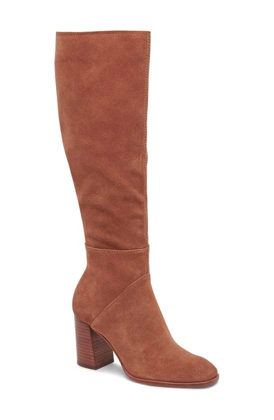 Shop Dolce Vita Fynn Knee High Boot In Dk Brown Suede