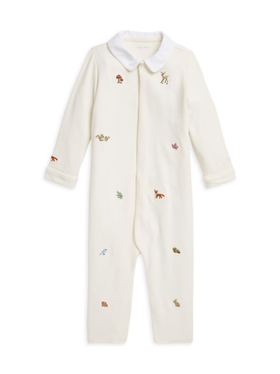 Shop Polo Ralph Lauren Baby Boy's Forest Embroidery Coveralls In Clubhouse Cream