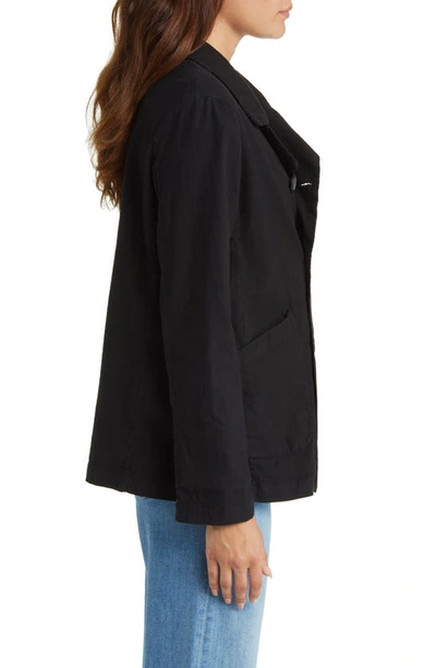 Shop Frank & Eileen Double Breasted Cotton Blend Peacoat In Black