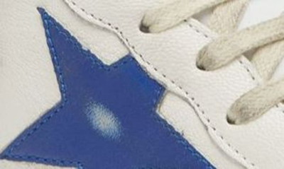 Golden Goose Ball Star Sneakers In White Nappa Leather With Light Blue Laminated Leather Star And Heel Tab In White/ Bluette