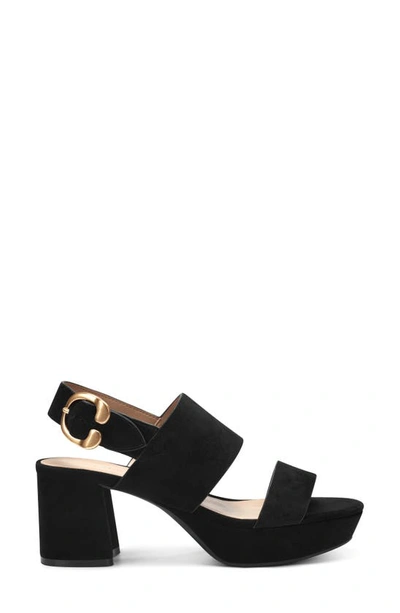 Aerosoles Women's Carimma Leather Platform Heel Sandal In Black Suede