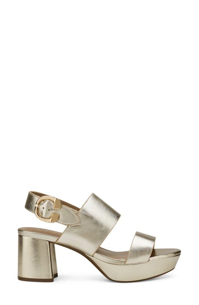 Aerosoles Camera Platform Sandal In Gold Metallic Leather