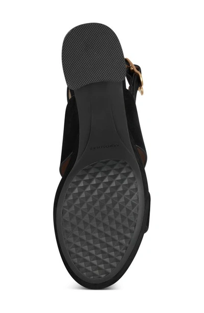 Aerosoles Women's Carimma Leather Platform Heel Sandal In Black Suede