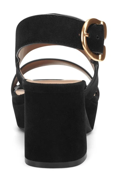 Aerosoles Women's Carimma Leather Platform Heel Sandal In Black Suede
