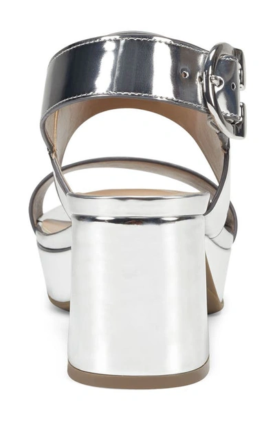 Shop Aerosoles Camera Platform Sandal In Silver Metallic Leather
