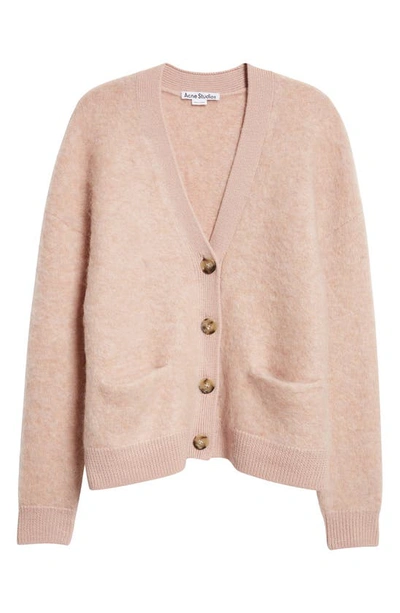 Shop Acne Studios Rives Mohair & Wool Blend Cardigan In Faded Pink